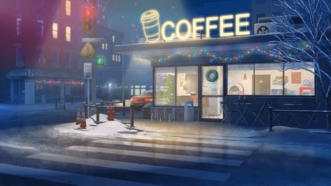 Anime Places, Episode Backgrounds, Bg Design, Anime City, Coffee Wallpaper, Desktop Wallpaper Art, Scenery Background, Wallpaper Laptop, Anime Backgrounds Wallpapers