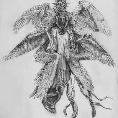 Cherubim Tattoo Design, Biblical Cherubim Tattoo, Cherub Biblical, Cherubim Tattoo, Cherubim Angels, Cherub Drawing, Biblical Angel Tattoo, Big Oil Painting, Cherubim Angels Tattoo