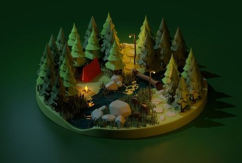 3d Maya, Fall Games, Low Poly Games, 3d Environment, 3d Landscape, Isometric Design, Low Poly Art, Fantasy Beasts, Low Poly 3d