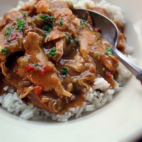 Etouffee Chicken, Chicken Etouffee Recipe, Chicken Etouffee, Emeril Recipes, Emeril Lagasse Recipes, Etouffee Recipe, Creole Cooking, Cajun Dishes, Cajun Creole Recipes