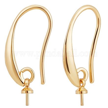 Wholesale Beebeecraft 20Pcs French Earring Hooks 18K Gold Plated Brass Fish Hook Ear Wires 0.43x0.92 inch with Plastic Bead Containers for Half Drilled Beads DIY Earring Making - Pandahall.com Bead Containers, Pearls Jewellery, Diy Earring, Earring Hook, Earring Making, Beads Diy, Earring Hooks, Metal Earrings, Earring Findings