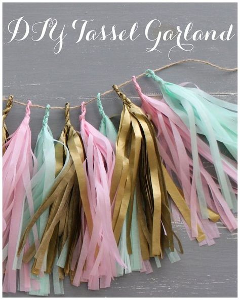 Perlengkapan Bayi Diy, Diy Streamers, Tissue Tassel Garland, Tissue Paper Garlands, Diy Tassel Garland, Tissue Paper Tassel Garland, Tissue Paper Tassel, Gold Tissue Paper, Diy Baby Shower Decorations