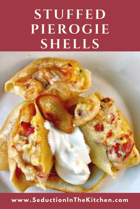 Bacon Pierogi, Lasagna Shells, Homemade Pierogies, Potato Pierogi, Lasagna Stuffed Shells, Pierogi Filling, Jumbo Shells, Perogies Recipe, Week Meals