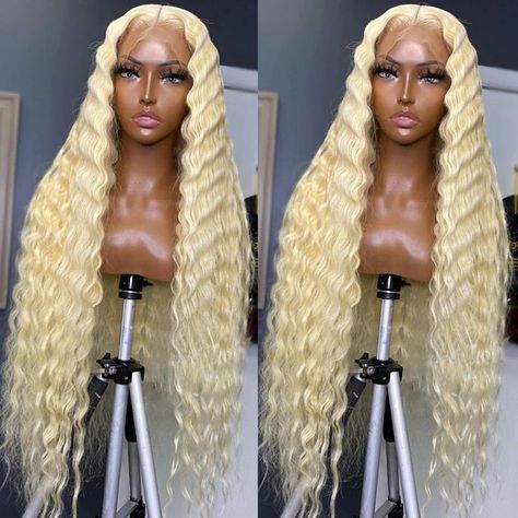 13x6 Lace Frontal Wig, Glamour Hair, Blonde Curly Hair, Hd Lace Frontal, Blonde Lace Front Wigs, Hot Hair Styles, Frontal Wig, Honey Blonde, Deep Wave