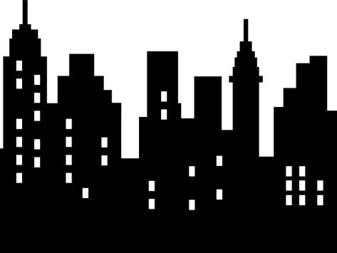 Building Sillouhette, New York City Silhouette, Cityscape Silhouette, Silhouette Buildings City Skylines, City Skyline Black And White, City Silhouette, Bad Things Lyrics, Bad Things, Craft Stuff