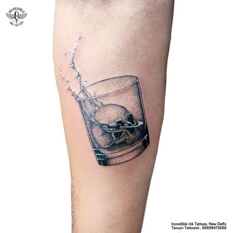 #whiskey #whisky #whiskeyglass #whiskyglass #whiskyglasstattoo contact us for Tattoos 09899473688 Whiskey Glass Skull Tattoo, Bottle Of Whiskey Tattoo, Whiskey Glass Tattoo Ideas, Skull Drink Tattoo, Whiskey Bottle Tattoo Design, Cigars And Whiskey Tattoo, Skull Whiskey Tattoo, Skull In Whiskey Glass Tattoo, Skull Glass Tattoo