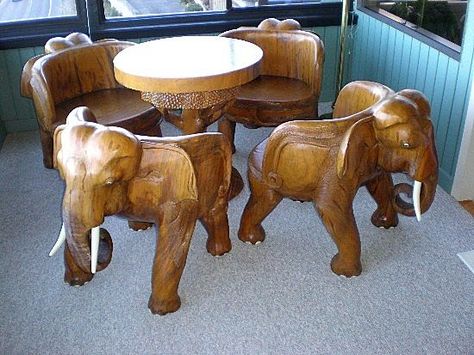 Hand Carved Chair - Foter Elephant Table, Carved Chairs, Elephant Home Decor, Elephants Never Forget, Hand Carved Teak, Elephant Decor, Elephant Lover, Elephant Love, Elephant Art