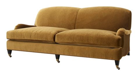 The 12 Best Sofas You Will Love Forever - Laurel Home English Arm Sectional, English Sofa Classic, English Country Sofa, Craftsman Sofa, English Roll Arm Sofa Living Room, Camel Velvet Sofa, Luxe Pillows, English Rolled Arm Sofa, Vintage Velvet Couch