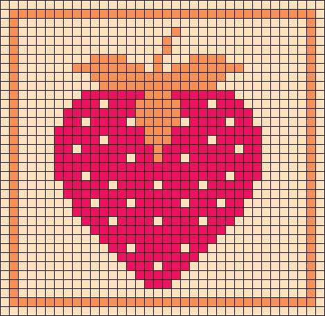 Alpha pattern #132716 variation #252122 | BraceletBook Strawberry Pixel Art, Grandma Crafts, Crochet Grid, Cross Stitch Fruit, Throw Blanket Pattern, Beaded Flowers Patterns, Pixel Crochet, Crochet Throw Blanket, Pola Kristik