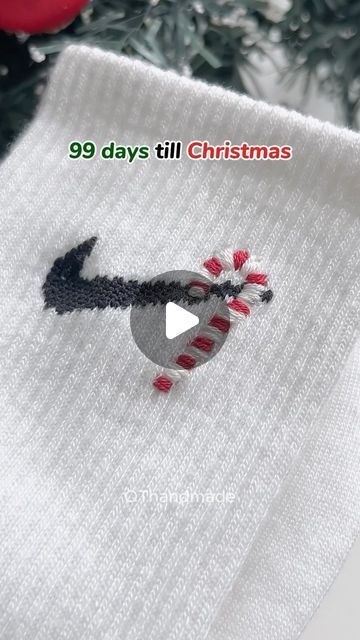 Custom Converse Design on Instagram: "20$ for the cutest Christmas socks 🧦 
#embroidery #custom #customshoes #embroideryshoes #socks #christmas #christmassocks" Embroidered Nike Socks Christmas, Nike Socks Embroidery Christmas, Nike Sock Embroidery, Embroidered Socks Diy, Diy Christmas Socks, Embroidery On Socks, Custom Nike Socks, Socks Embroidery, Bored Ideas