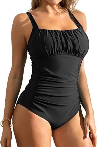 Full Bathing Suits, Gothic Swimsuit Bikinis, Cute Goth Bikinis, Black One Piece Bathing Suit, Bathing Suit Styles, Mens Tops Fashion, Vintage Swimwear, Black One Piece, Beach Swimsuit