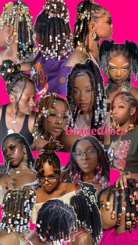 Beaded Locs, Black Hair Makeup, Short Locs Hairstyles, Goddess Braids Hairstyles, Faux Locs Hairstyles, Dreadlock Style, Dyed Hair Inspiration, Cute Box Braids Hairstyles, Hair Tips Video