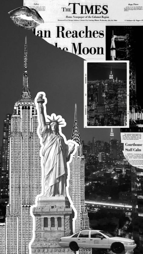 Created by xislarobertsonx on Shuffles Nyc Newspaper Aesthetic, The New York Times Aesthetic, Nyc Collage Wallpaper, New York Poster Aesthetic, New York Wallpaper Aesthetic, City Collage Art, Nyc Wallpaper Iphone, Sanctuary Wallpaper, New York Background