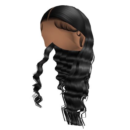 Roblox Black Hair, Wavy Middle Part, Roblox Hair, Black Hair Roblox, Create An Avatar, Middle Part, Middle Parts, Hair Accessory, Baby Hairstyles