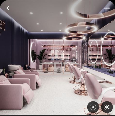 Hair And Nail Salon Ideas Interior Design, Big Beauty Salon, Beauty Saloon Interiors Ideas, Beauty Salon Decor Ideas Luxury, Classy Beauty Salon, Salon Architecture Design, Luxury Beauty Salon Design Interior, Salon Shop Ideas, Fancy Beauty Salon