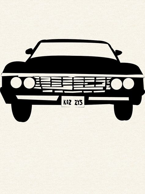 Design Supernatural Impala Drawing, Supernatural Stencil, Impala 67 Supernatural, Impala Drawing, Supernatural Svg, Supernatural Car, Supernatural Impala, 67 Impala, Impala 67