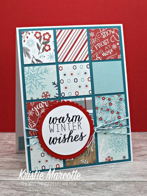 Valentine Craft Ideas, Kristie Marcotte, Stamped Christmas Cards, Simple Christmas Cards, Easy Cards, Winter Wishes, Christmas Card Inspiration, Paper Scraps, Make Cards