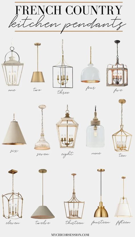 Farmhouse Chic Light Fixtures, French Country House Lighting, French Country Kitchen Lighting Fixtures, Cottage Kitchen Lights, French Country Island Lighting, French Country Pendant Lights Islands, Modern French Country Lighting, French Cottage Lighting, French Country Lighting Fixtures