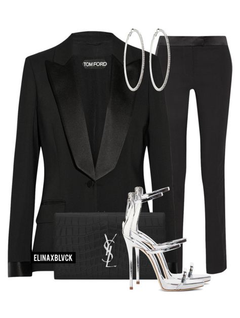 "Untitled #1442" by elinaxblack on Polyvore featuring Tom Ford, Yves Saint Laurent, Roberta Chiarella, Giuseppe Zanotti, women's clothing, women, female, woman, misses and juniors Ysl Outfits Women, Ysl Outfit, Beauty Uniform, Ysl Clutch, Giuseppe Zanotti Heels, Woman Suit Fashion, Suit Fashion, Business Fashion, Giuseppe Zanotti