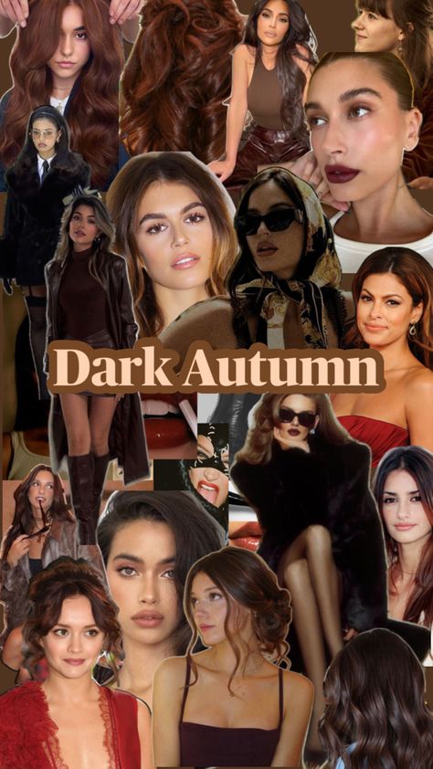 Soft Dramatic Dark Autumn, Deep Autumn Color Palette Makeup, Dark Autumn Makeup, Dark Autumn Color Palette, Deep Autumn Color Palette, Aesthetic Collages, Autumn Skin, Autumn Color Palette, Color Seasons