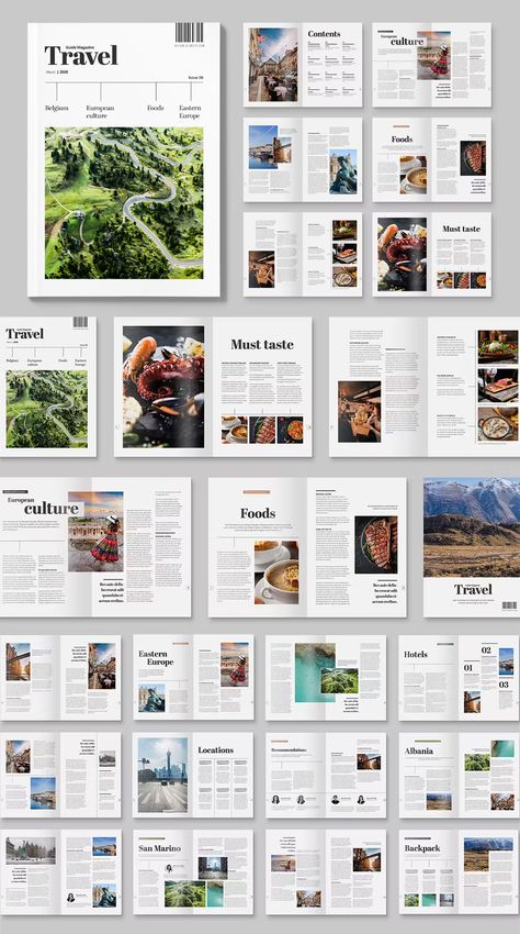 A3 Landscape Layout Design, Multiple Image Layout Design, Media Coverage Design, Travel Article Layout, Magazine Layout Design Travel, Minimal Magazine Design, Magazine Page Design Layout, Magazine Typography Design, Magazine Article Layout Design