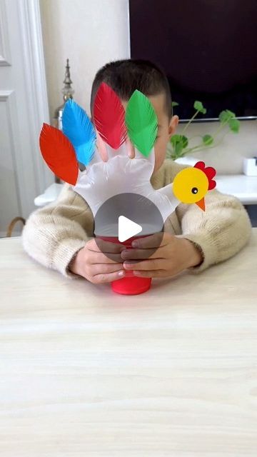 paper crafts creator on Instagram: "Use disposable gloves to make a fun big rooster toy. Turn on the coaxing mode during the holidays and exercise your child's lung capacity. Come and try it #parentchild #handicraft #kindergarten #handicraft #homemade #toy #wasteutilization #creative #children #handicraft paper craft ideas" Crafts With Gloves, Rooster Crafts For Kids, Activities For Kindergarten Children, Rooster Craft, Kindergarten Art Crafts, Big Rooster, Paper Craft Ideas, Homemade Toys, Disposable Gloves