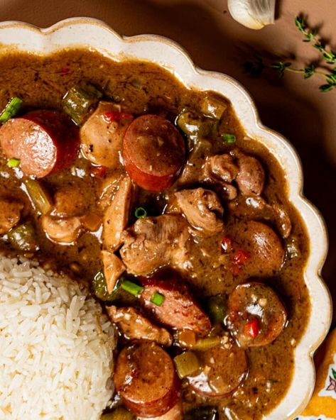 Cajun Cooking Recipes, Gumbo Ingredients, Vegetarian Gumbo, Chicken Andouille Sausage, Andouille Sausage Gumbo, Gumbo Recipe Easy, Chicken Sausage Gumbo, Gumbo Recipe Sausage, Chicken Gumbo