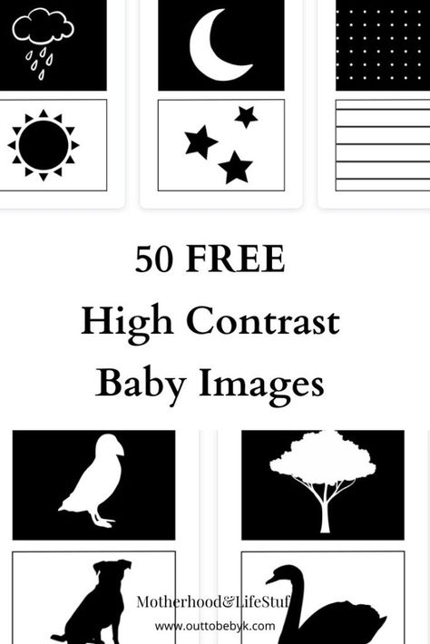 50 FREE High Contrast Baby Images  - Womanhood And LifeStuff Infant Printable Activities, High Contrast Newborn Printable, High Contrast For Newborns, Free Printable High Contrast Cards, High Contrast Baby Images, High Contrast Baby Book, Newborn Black And White Images, Baby Black And White Pictures, High Contrast Cards For Babies