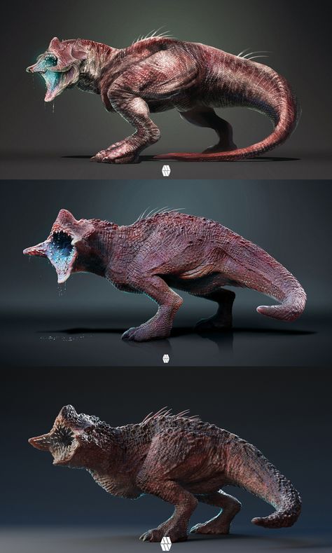 "A Monster Calls - 'Alien Trex' Personal Project " by Marcus Whinney Alien Animals Concept Art, Alien Creatures Animals, Giant Monster Concept Art, Alien Creature Concept Art, Alien Monsters, Alien Dog, Arnold Render, A Monster Calls, Monster Ideas