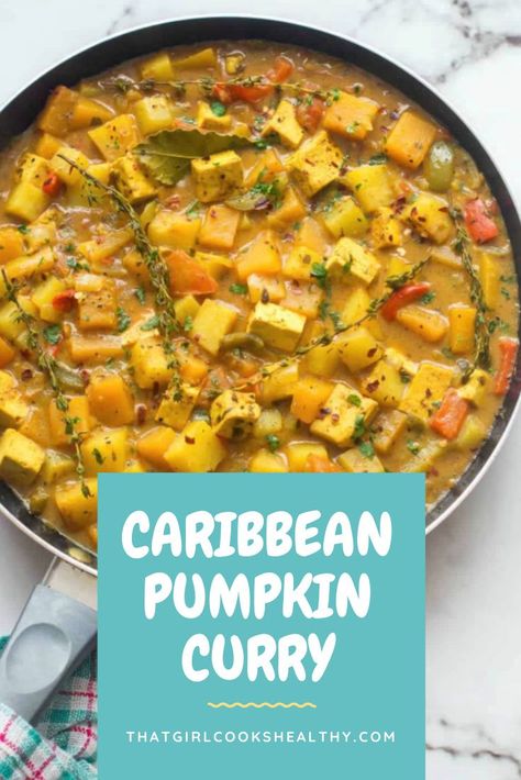 Sweet Potato Tofu, Creamy Coconut Sauce, Curry Pumpkin, Pumpkin Sweet Potato, Indian Sauces, Jamaican Curry, Pumpkin Curry, Fall Recipes Healthy, Caribbean Food