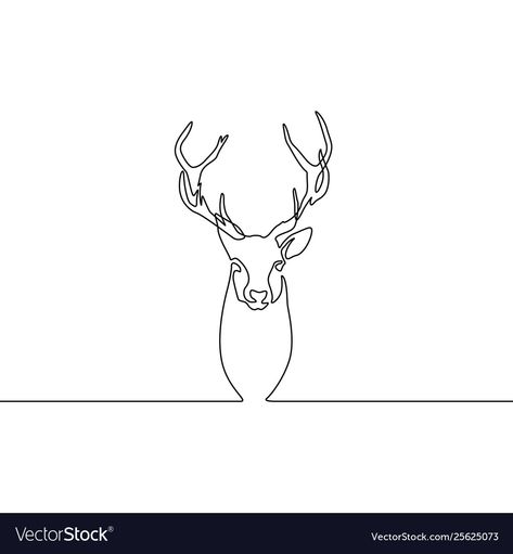 Simple Reindeer Drawing, Deer Line Drawing, Reindeer Tattoo, Minimal Pictures, Reindeer Drawing, Fox Tattoo Design, Chalk Design, Single Line Drawing, Simple Line Drawings