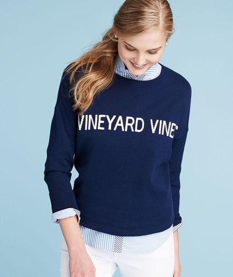 Relaxed Cotton vineyard vines Sweater Formal Fashion Women, Womens Fashion Casual Outfits, Style Aesthetic, Take It Easy, Womens Fashion For Work, Dream Clothes, Ladies Tops Fashion, Cotton Sweater, Casual Fall