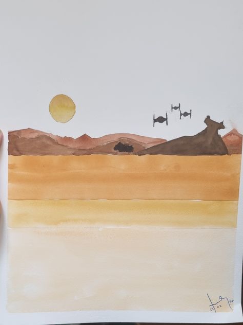 Watercolour Star Wars, Star Wars Watercolor Painting Easy, Star Wars Watercolor Easy, Star Wars Watercolor Painting, Star Wars Painting Easy, Canvas Painting Patterns, Star Wars Watercolor, Star Wars Art Drawings, Watercolor Painting Easy