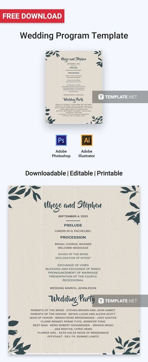 Program Outline Design, Digital Wedding Program, Program Proposal Template, Wedding Program Template Free, Commercial Printing, Wedding Programs Template, Postcard Template, Free Samples, Program Template