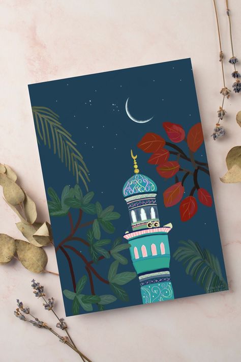 Islamic Art Prints, Eid Poster Design, Mosque Painting, Aid El Fitr, Tiny Window, Eid Card, Eid Card Designs, Eid Cards, Eid Decoration