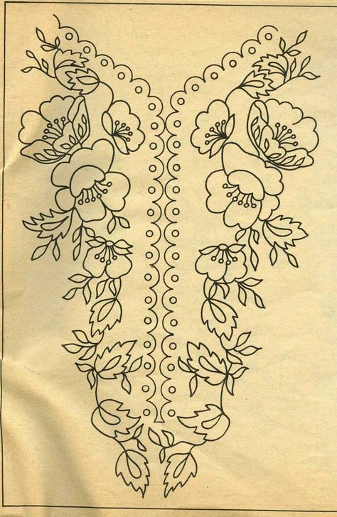 Hungarian Embroidery Pattern Folk Art, Folk Embroidery Patterns Floral, Floral Embroidery Patterns Free, Hungarian Embroidery Pattern, German Embroidery, Folk Embroidery Patterns, Free Embroidery Patterns Machine, Bird Embroidery Pattern, Rose Embroidery Pattern