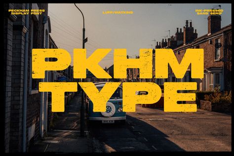 Peckham Press - Handprinted Font on Behance Cartoon Photos, Strong Font, Caps Font, All Caps Font, Title Font, Lazy Dog, Title Design, Title Card, Street Culture