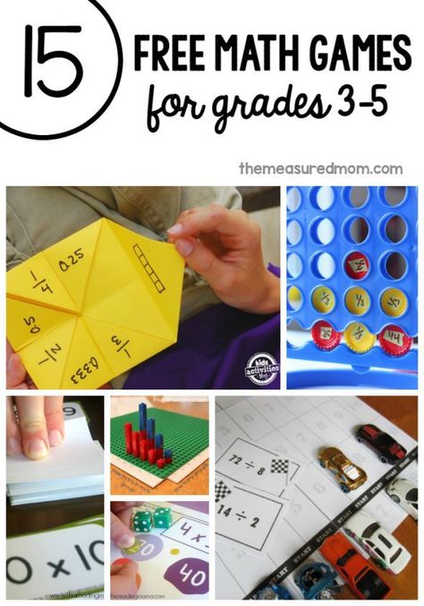 Love the variety in these free math games for third grade through fifth! Multiplication Game, Subject Pronouns, Printable Math Games, Free Math Games, Fraction Games, Possessive Adjectives, Math Education, Fifth Grade Math, Fourth Grade Math