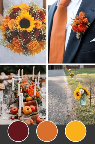 10 Wedding Color Palettes for Fall | Wonderment Paper Co – Wonderment Paper Co. Fall Wedding Planning, Fall Wedding Color Schemes, Wedding Color Scheme, Wedding Color Palettes, Fall Wedding Color Palette, Sunflower Themed Wedding, Outdoor Fall Wedding, Wedding Themes Fall, Rustic Fall Wedding