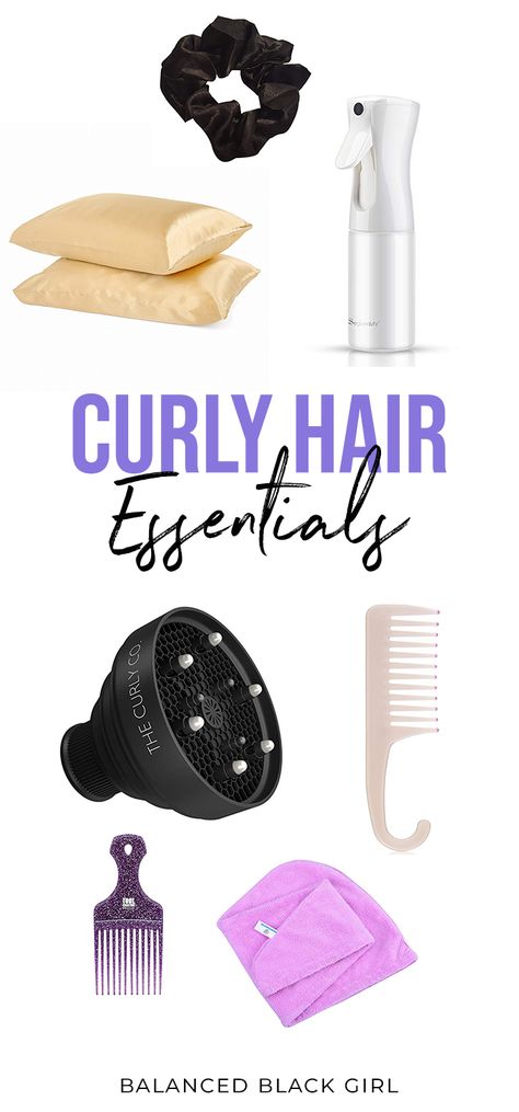 Tools For Curly Hair, Curly Hair Essentials, Curly Hair Tools, Curly Hair Accessories, Hair Care Oil, Curly Girl Method, Black Curly Hair, Hair Essentials, Curly Hair Inspiration