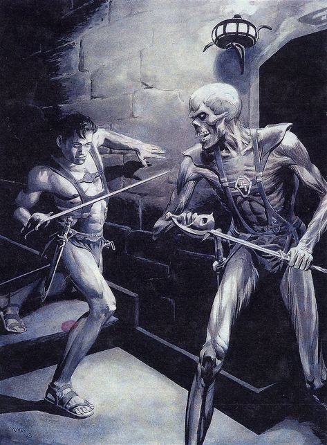 Vintage Geek Culture — Don Marquez. Underworld Fantasy Art, The Phoenix Bird, Love Skeleton, Lost Temple, Ray Harryhausen, John Carter Of Mars, Alien Planets, Skeleton Warrior, Edgar Rice Burroughs