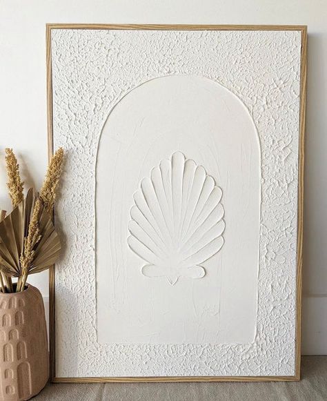 Textured Plaster Art, Closed Terrarium, Textured Plaster, Plaster Texture, Plaster Art, Boho House, Textured Art, Clam Shell, Australian Artists