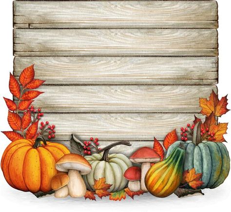 Fall Background Images, Fall Leaves And Pumpkins, Autumn Composition, Fall Borders, Vintage Wooden Signs, Fall Frames, Banner Wedding, Watercolor Flower Background, Colorful Baskets