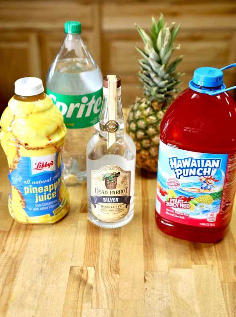 Rum And Vodka Punch Recipes, Big Punch Bowl Parties, Retirement Party Punch Recipes, Hawian Punch Alcohol Drinks, Strong Party Punch Alcohol, Party Punch Ideas Alcoholic, Rum Punch Pitcher Recipe, Mixed Drinks By The Gallon Recipe, Jug Drinks Alcoholic