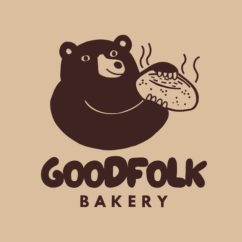 Delighted to share my latest work for @goodfolkmicrobakery - the brief was to evolve their Goody the bear logo into a more grown up Goody to launch around the 2nd birthday of the bakery. Thanks as ever to @goodfolkmicrobakery for being such lovely clients #logodesigner #handdrawnlogo #bakery #illustration #bakeryillustration #bearillustration Cute Bakery Logo Design, Cute Bakery Logo, Modern Bakery Logo Design, Bear Logo Inspiration, Ferns Illustration, Bakery Logo Inspiration, Bakery Illustration, Micro Bakery, Cookie Logo