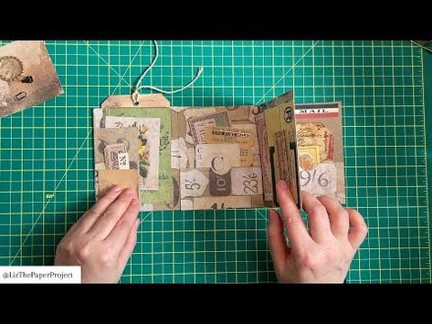 NEW ONE PAGE WONDER FOLIO | TUTORIAL | TIM HOLTZ INSPIRED | USE ONE 12X12 PAPER #papercrafts #diy - YouTube Pocket Letters Tutorials, One Page Wonder, Mini Flip Book, Diy Journals, Recycled Books, Flip Books, Scrapbooking Paper Crafts, One Sheet Wonder, Embellishment Diy