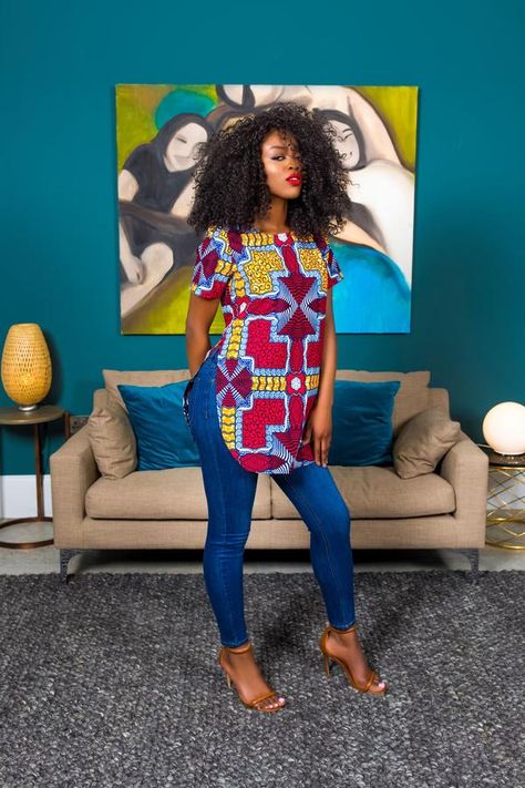 Nubian Fashion, Friday Wear, Chitenge Outfits, Moda Afro, African Blouses, Ankara Tops, African Tops, African Print Tops, Style Africain