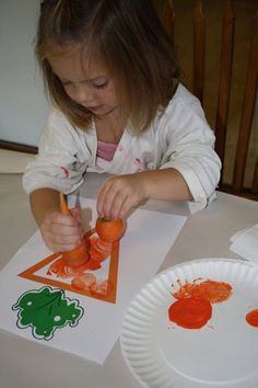 The Carrot Seed- book activities for #preschool Painting With Vegetables Preschool, Natural Paintbrushes, Carrot Painting, Seed Activities, Vegetable Shapes, Carrot Art, Carrot Craft, Plants Kindergarten, Vegetable Crafts