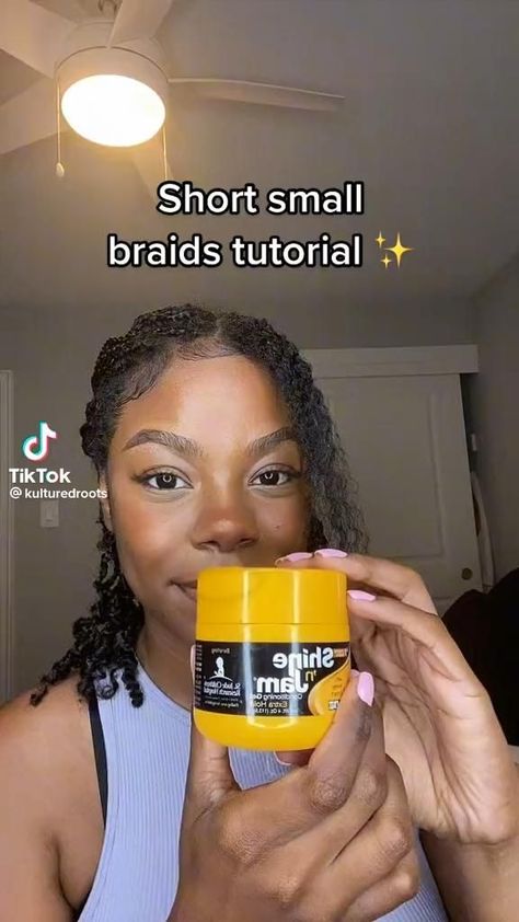 Easy Braids Protective Style, Natural Looking Protective Styles, Mini Braids Hairstyles For Black Women, Natural Protective Styles For Short Hair, Short Small Braids, Mini Boho Braids On Natural Hair, Braids With Natural Hair No Weave, Easy Braids Tutorial, Small Twists Natural Hair