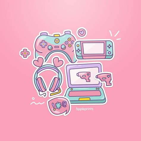 Pastel Gamer Aesthetic, Pastel Gamer, Spongebob Time Cards, Fort Nite, Gamer Aesthetic, Girly Games, Pink Games, Kawaii Games, Aesthetic Girly